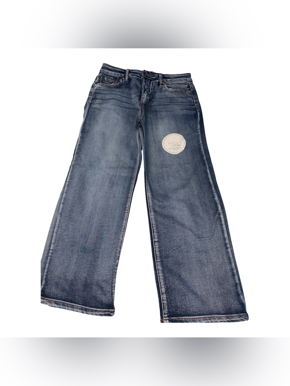 H&M Wide-Leg Flare Jeans in Dark Blue Wash